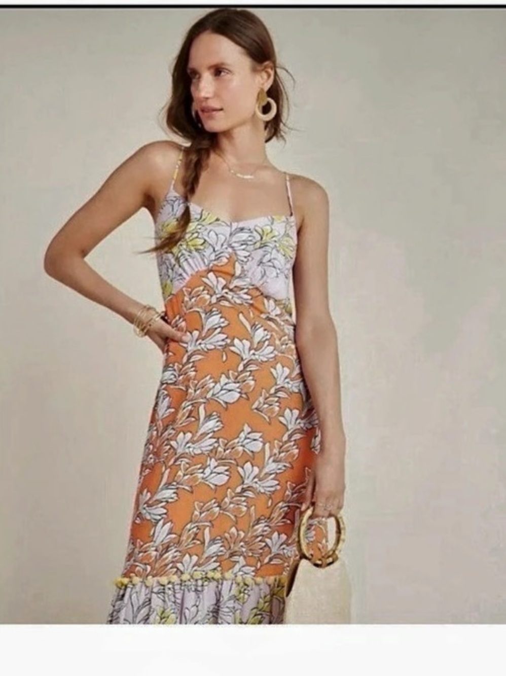 Farm Rio Havana Floral Dress Floral Maxi Dress Orange & Purple